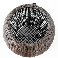 Rolland Large Rattan Planter Dark Brown, 21.3"