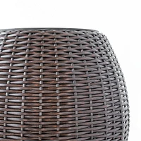 Rolland Large Rattan Planter Dark Brown, 21.3"