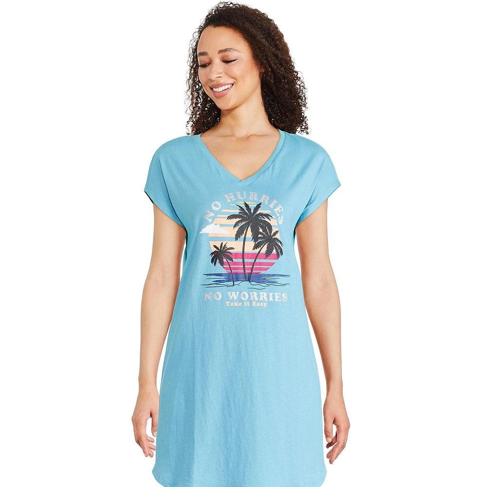 George Women's V-Neckline Nightshirt, Sizes S-XL