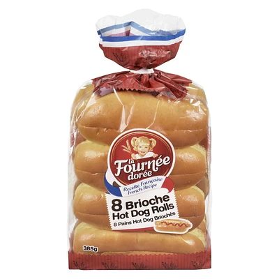 Brioche Hot Dog Buns, Hot dog buns (8 x 48g)