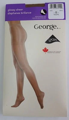 George Women's Glossy Sheer Pantyhose, Sizes A-C