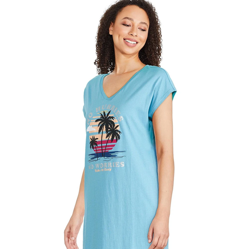 George Women's V-Neckline Nightshirt, Sizes S-XL