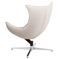 Melrose White Leather Swivel Cocoon Chair