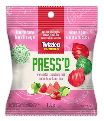 TWIZZLERS GUMMIES PRESS'D melon d'eau, fraise, lime