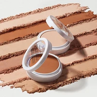Marcelle Fond de teint compact + cache-cernes + poudre fixatrice 3 en 1 Skincaring avec acide hyaluronique Couvrance modulable, 8.5 g