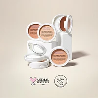 Marcelle Fond de teint compact + cache-cernes + poudre fixatrice 3 en 1 Skincaring avec acide hyaluronique Couvrance modulable, 8.5 g