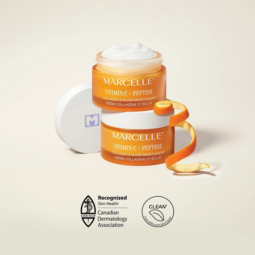 Marcelle Vitamin C + Peptide Collagen & Glow Day & Night Moisturizer, Brightening & Smoothing, 50 mL