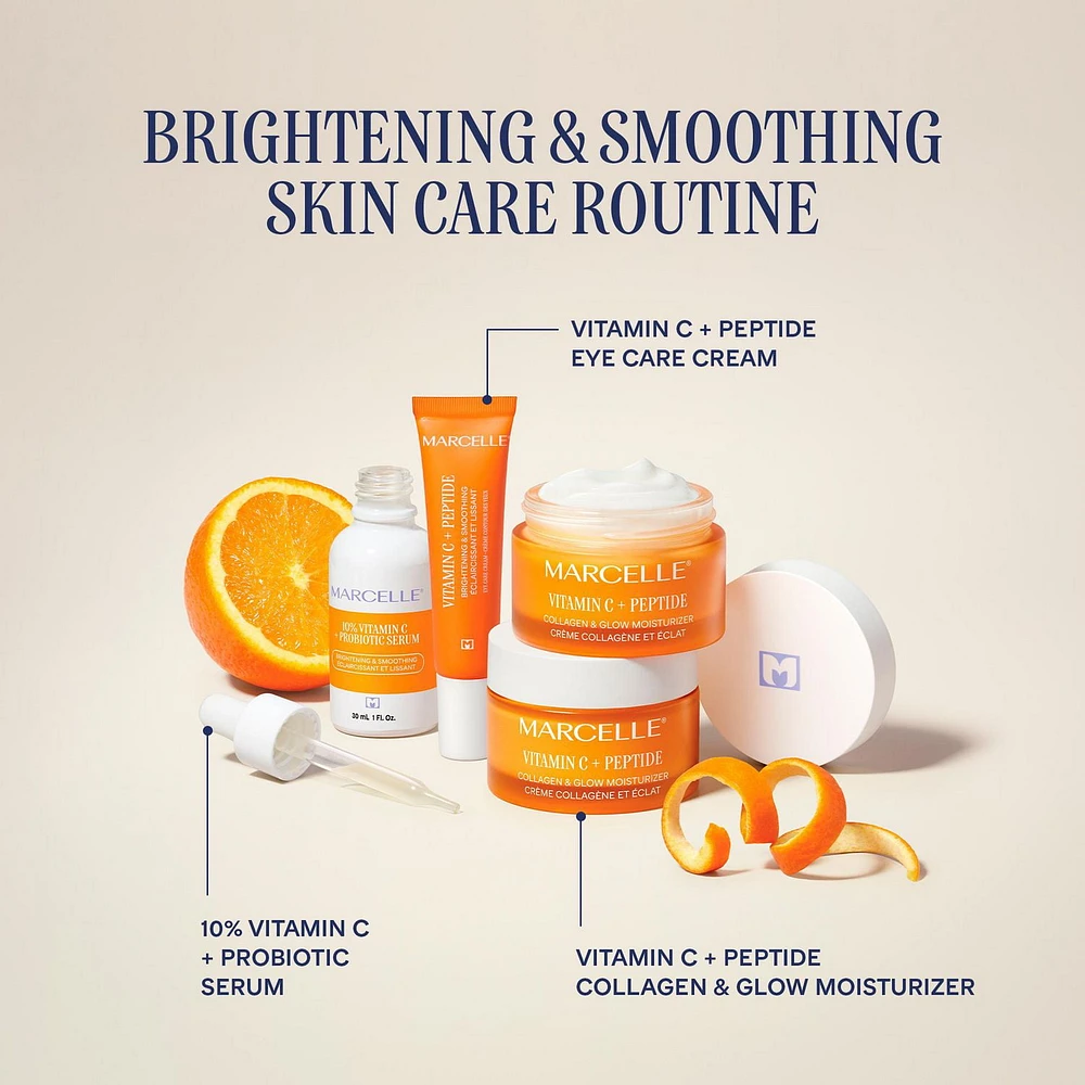 Marcelle Vitamin C + Peptide Collagen & Glow Day & Night Moisturizer, Brightening & Smoothing, 50 mL