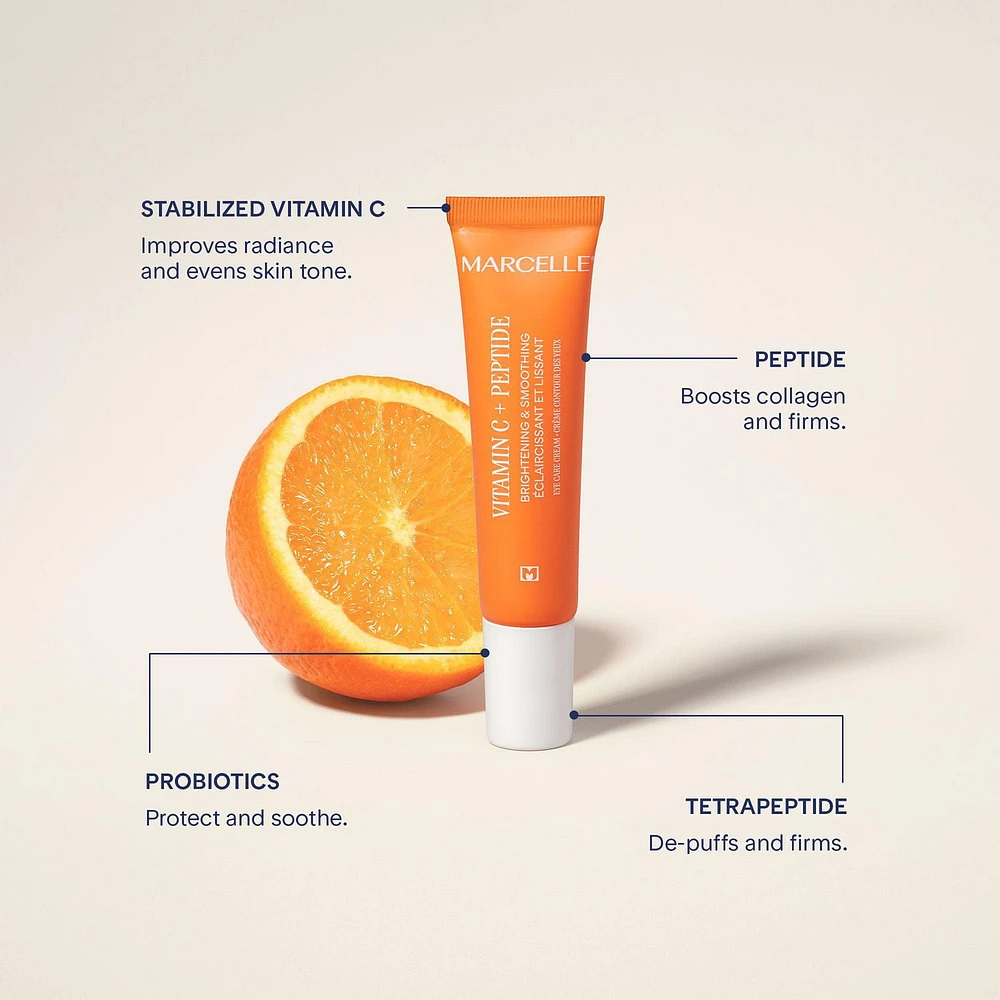 Marcelle Vitamin C + Peptide Brightening Eye Care Cream, Brightening & Smoothing, 15 mL