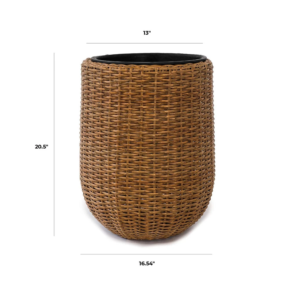 Rolland Rattan Planter Light Brown