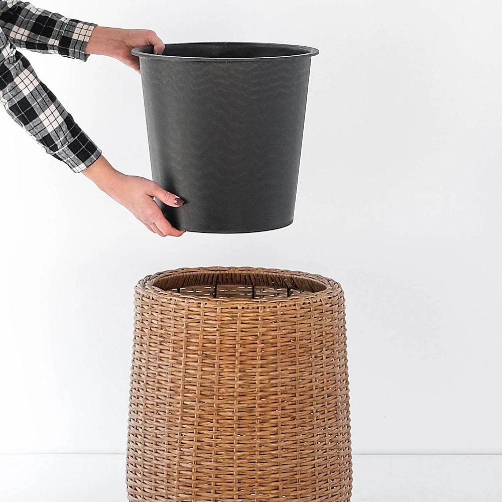 Rolland Rattan Planter Light Brown