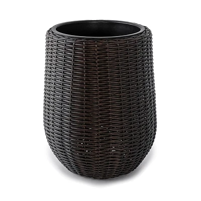 Rolland Large Rattan Planter Dark Brown, 20.5"