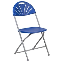 HERCULES Series 650 lb. Capacity Black Plastic Fan Back Folding Chair