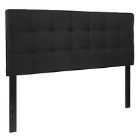 Bedford Tufted Upholstered Full Size Headboard in Black Fabric