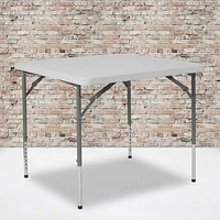 34'' Square Height Adjustable Granite White Plastic Folding Table