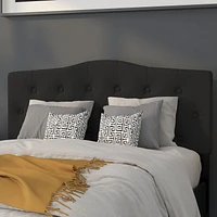 Cambridge Tufted Upholstered Full Size Headboard in Black Fabric