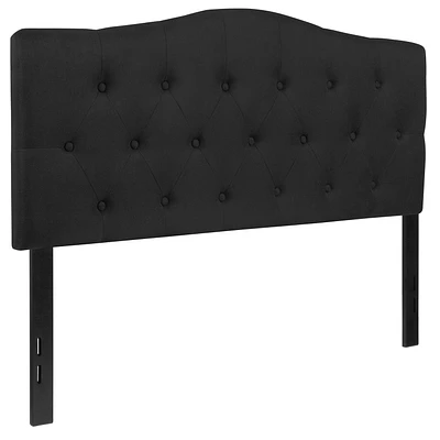 Cambridge Tufted Upholstered Full Size Headboard in Black Fabric