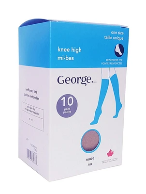 Lot de 10 paires de mi-bas George pour femmes Taille unique