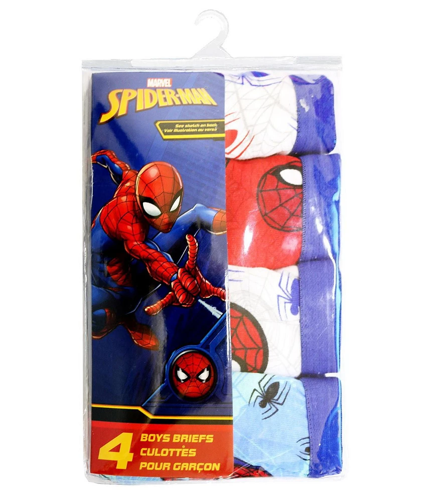 Paquet de 4 sous-vêtements Spiderman pour garçon Tailles 2T à 4T