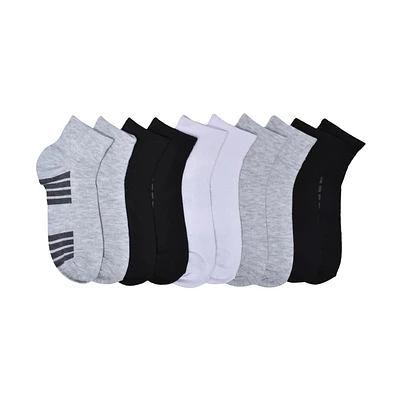 Athletic Works Ladies 10pk Ankle Socks, 10pk Athletic Works varsity ankle socks for women