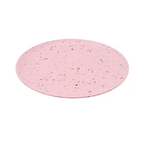 Home Trends Bamboo Melamine 10 inch dinner plate, pink with confetti