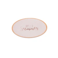 Home Trends Bamboo Melamine 7 inch appetizer plate, yellow "Hello Summer"