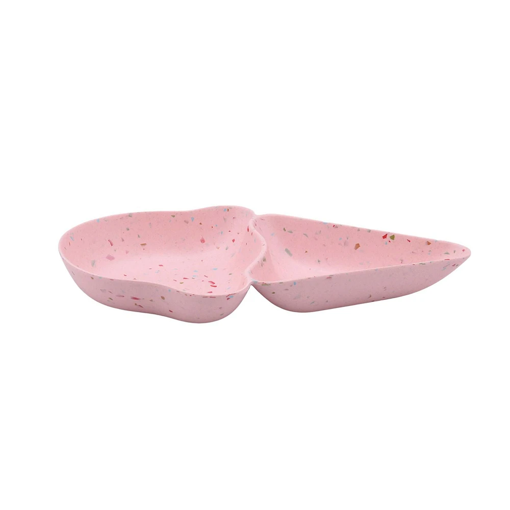 Home Trends Bamboo Melamine ice cream serve bowl, pink with confetti