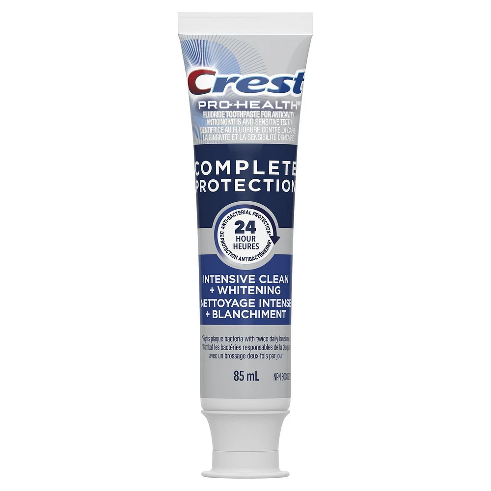 Crest Pro-Health Complete Protection Toothpaste, Intensive Clean + Whitening, 85 mL