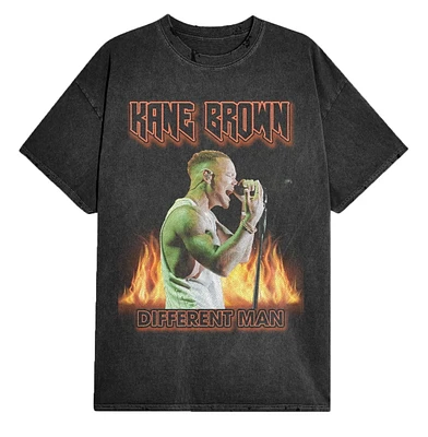 Men's Kane Brown Different Man Flames Black Short Sleeve T-Shirt