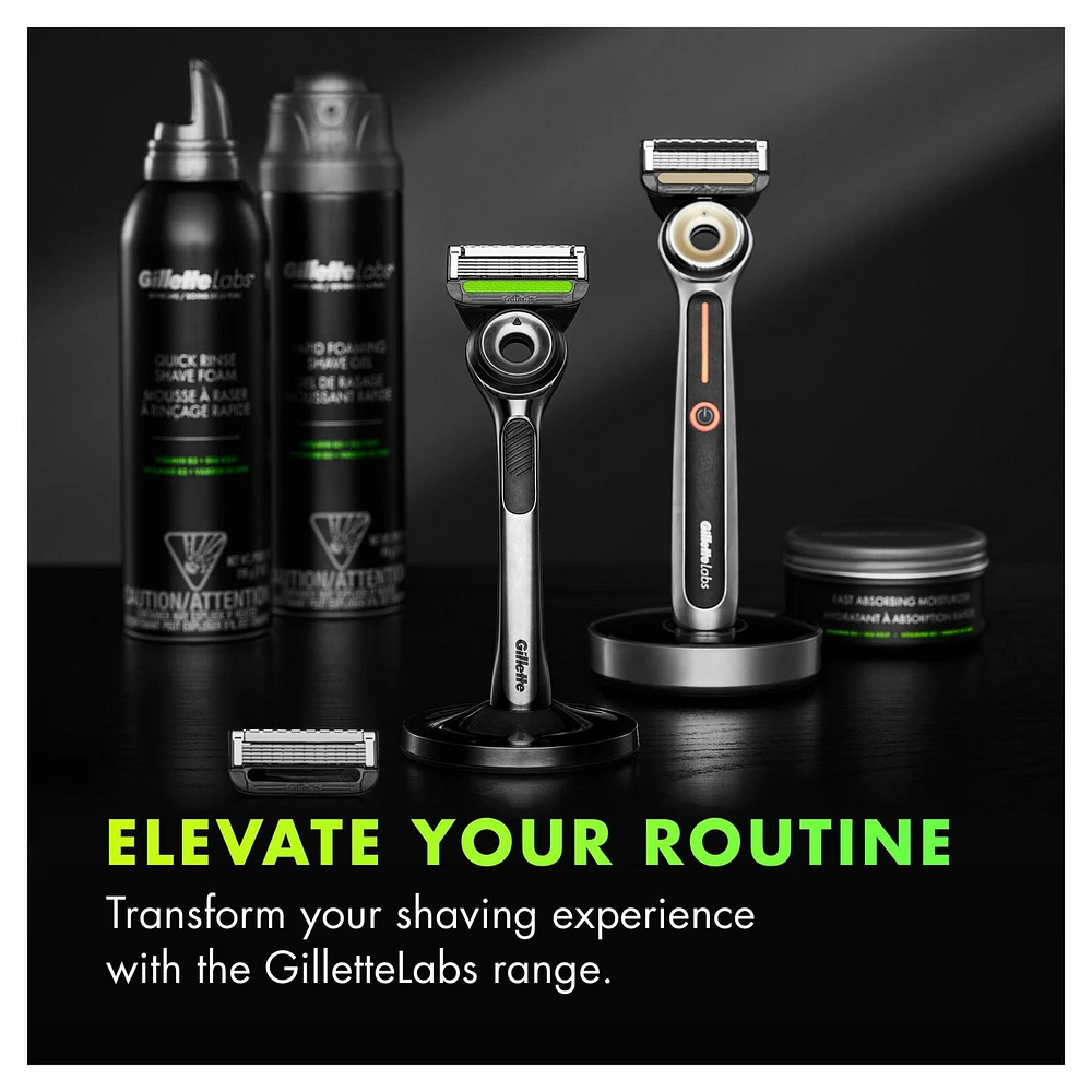 Cartouches de rechange Gillette Labs de rasoir, cartouches de rechange pour hommes compatibles avec le rasoir Gillette Labs avec barre exfoliante et avec le rasoir chauffant 4 cartouches
