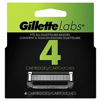 GilletteLabs Razor Blade Refills, Compatible with GilletteLabs with Exfoliating Bar and Heated Razor, 4 Refills, 4CT