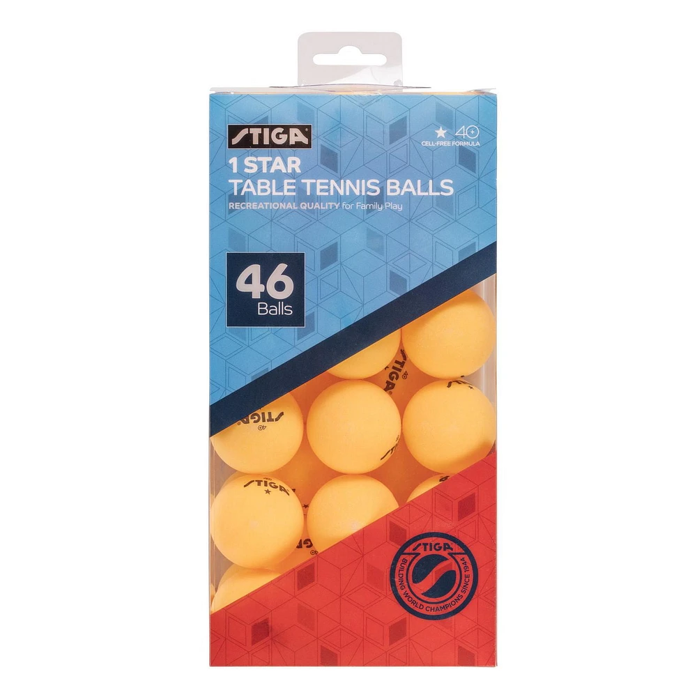 STIGA 1-Star 46-Pack Table Tennis Orange Balls