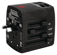 Air Canada Universal Travel Adapter with 4 USB Ports, 4 USB ports