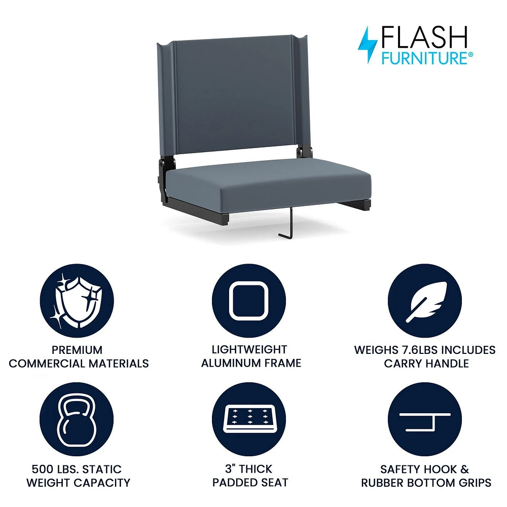 Grandstand Comfort Seats by Flash with Ultra-Padded Seat in Red