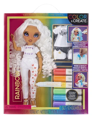 Rainbow High Color & Create Fashion DIY Doll with Purple Eyes