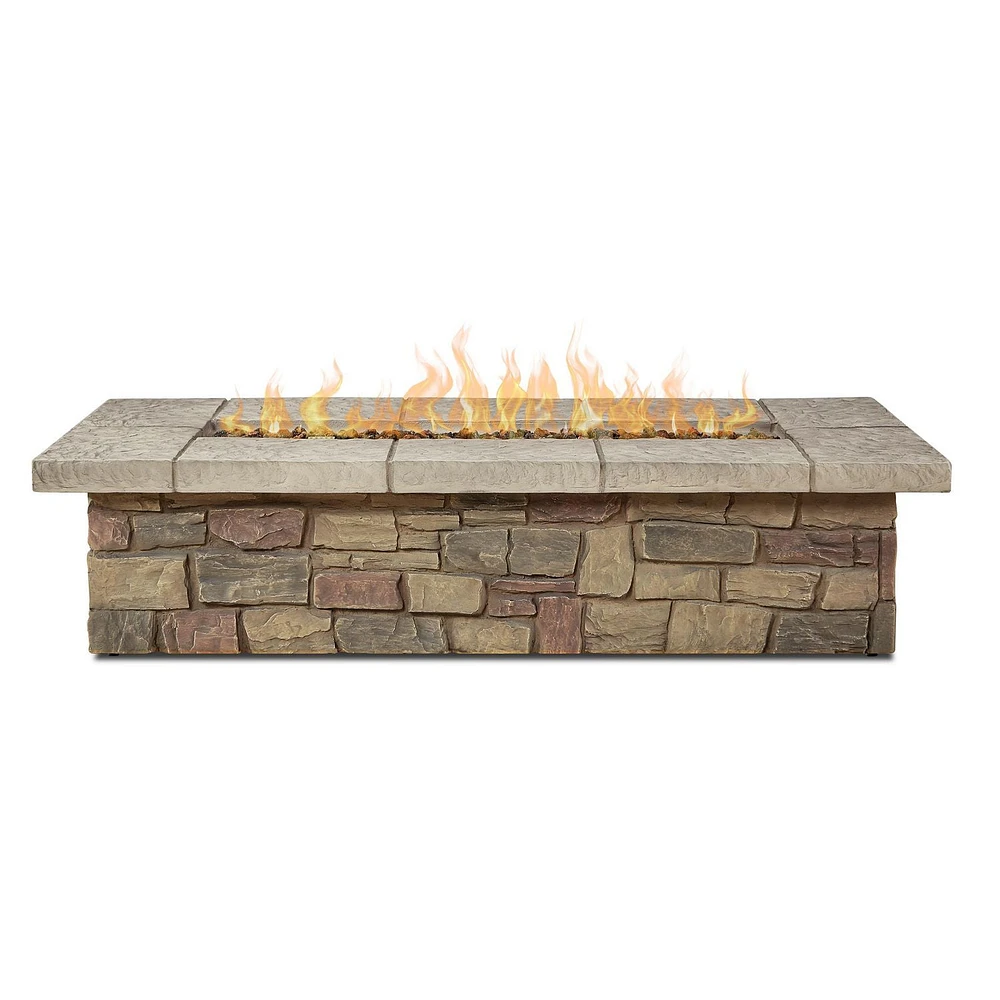 Sedona 66"Rectangle Propane  Fire Table in Buff with Natural Gas Conversion kit