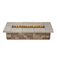 Sedona 66"Rectangle Propane  Fire Table in Buff with Natural Gas Conversion kit