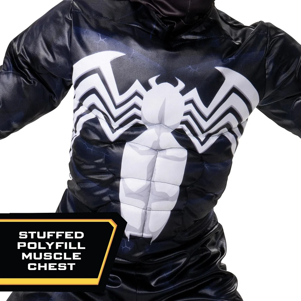 MARVEL’S VENOM YOUTH COSTUME (CHILD) - Poly Jersey Jumpsuit Stuffed with Polyfill and Fabric Mask