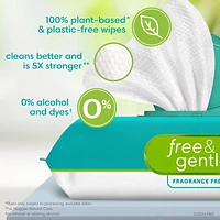 Lingettes pour bébés Pampers Free & Gentle 100% à base de plantes, non parfumées lingettes 156 & 468CT