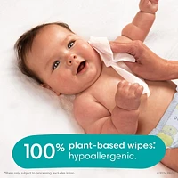 Lingettes pour bébés Pampers Free & Gentle 100% à base de plantes, non parfumées lingettes 156 & 468CT