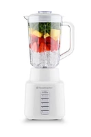 Toastmaster 6 Speed Blender, White, Plastic Jar, 48 ounce, BPA free