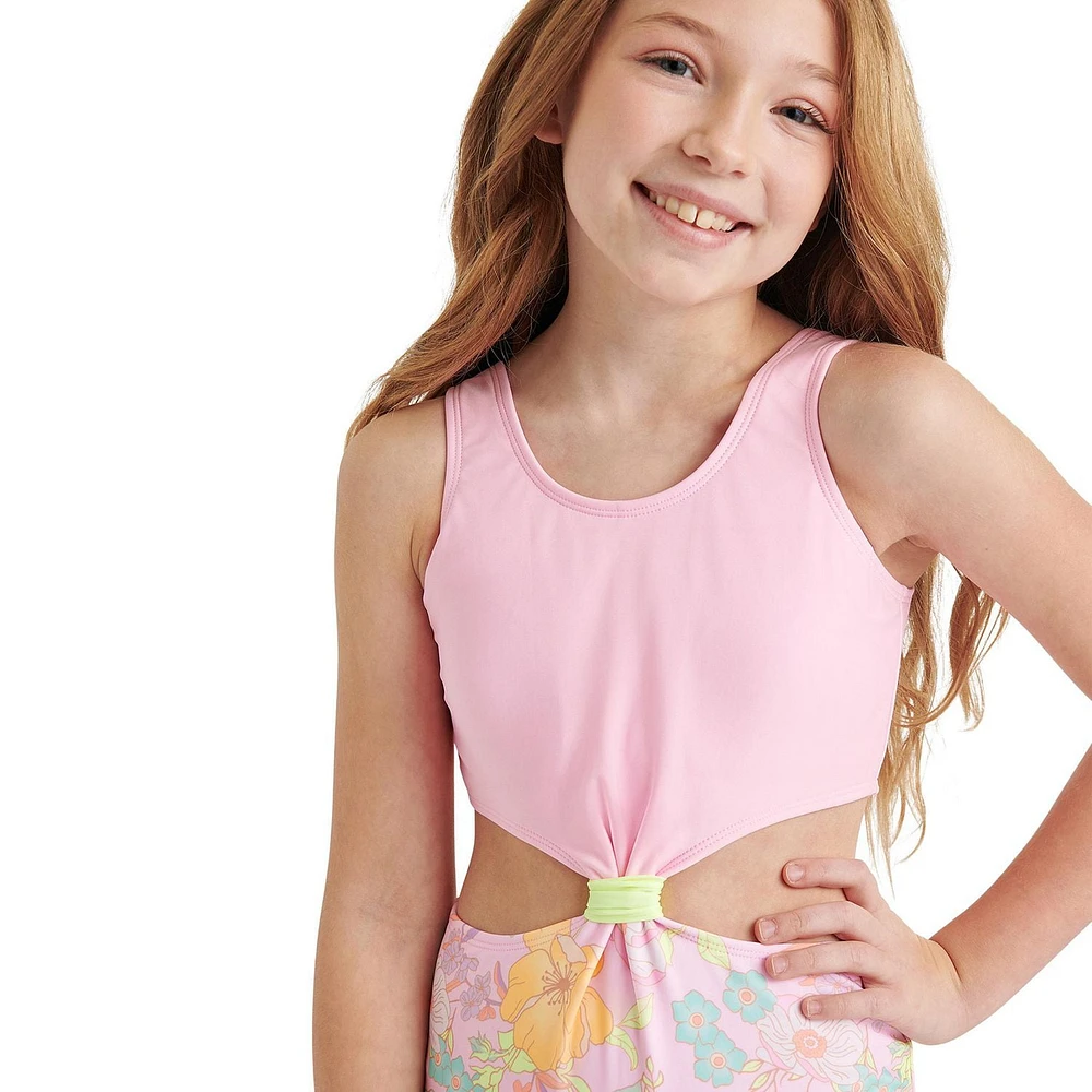 Maillot de bain 1 pièce avec motif ajouré Justice pour filles