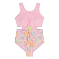 Maillot de bain 1 pièce avec motif ajouré Justice pour filles