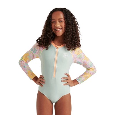 Justice Girls' Colour Block Rash Guard 1-Piece