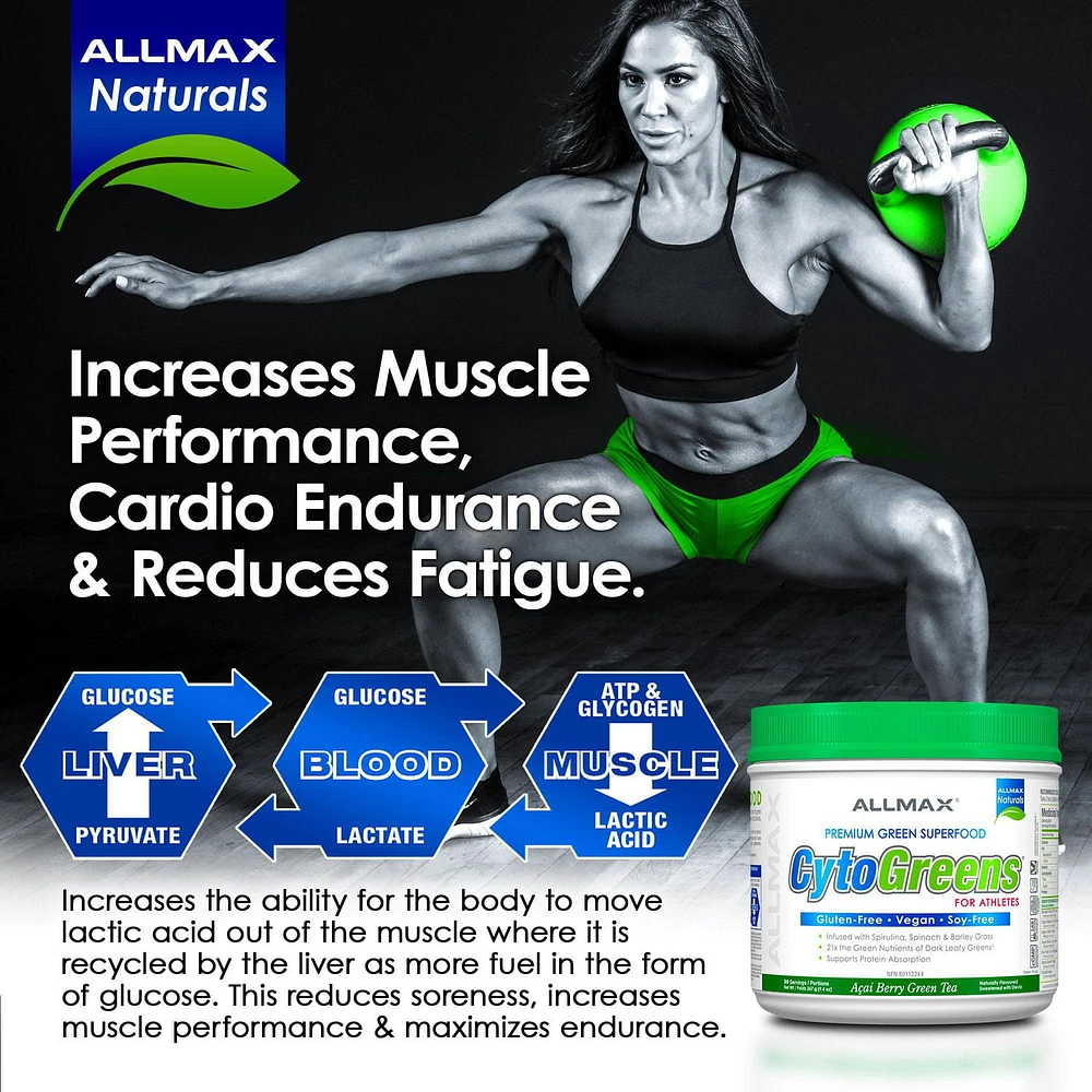 ALLMAX CYTOGREENS Acai Berry Greens Super Supplement Powder, 267 g Super GREENS