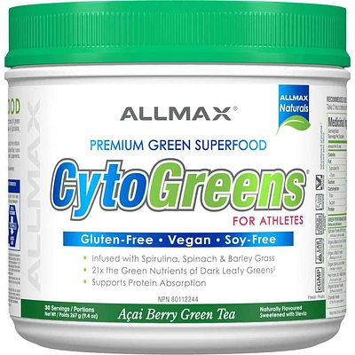 ALLMAX CYTOGREENS Acai Berry Greens Super Supplement Powder, 267 g Super GREENS