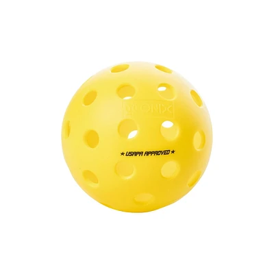 Onix Fuse G2 Outdoor Pickleball Ball 3-Pack Yellow, Precision-drilled holes