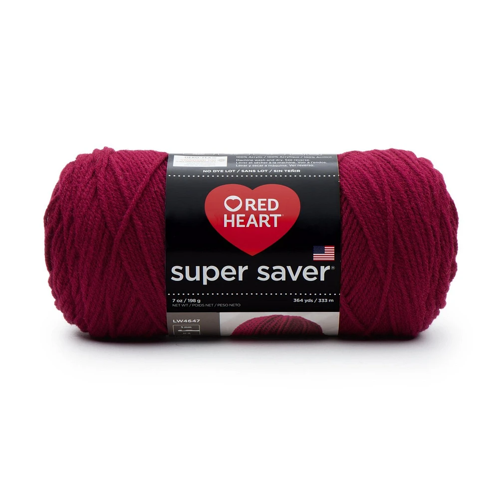 Red Heart® Super Saver® Yarn, Solid, Acrylic #4 Medium, 7oz/198g