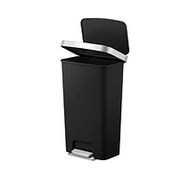 Better Homes & Gardens 45L Plastic Kitchen Step Trash Can, Black, BHG 45L Kitchen Step Bin - Black