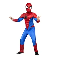 MARVEL’S SPIDER-MAN YOUTH COSTUME -  Muscle Jumpsuit with Printed Design and Full Fabric Headpiece